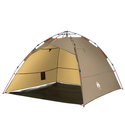 Fishing Tent 4-Person Brown Quick Release