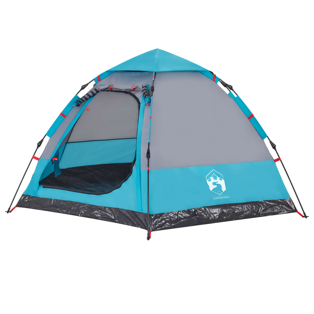 Camping Tent Cabin 4-Person Blue Quick Release