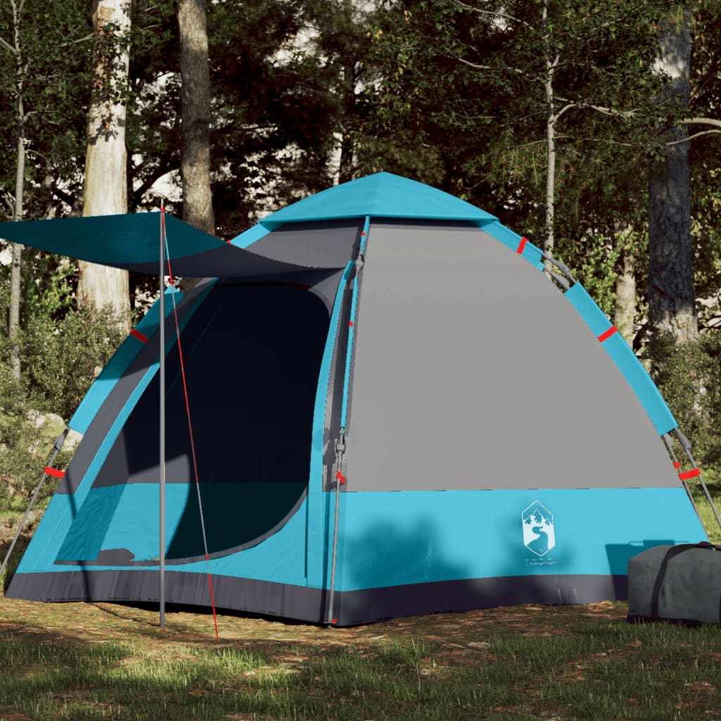 Camping Tent Cabin 4-Person Blue Quick Release