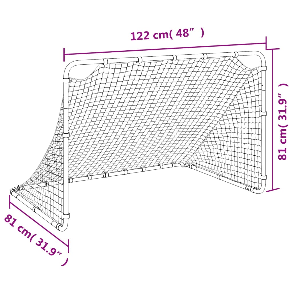 Soccer Goal White 122x81x81 cm Steel