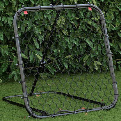 Football Rebounder Adjustable Black 84x73x60-80 cm Steel