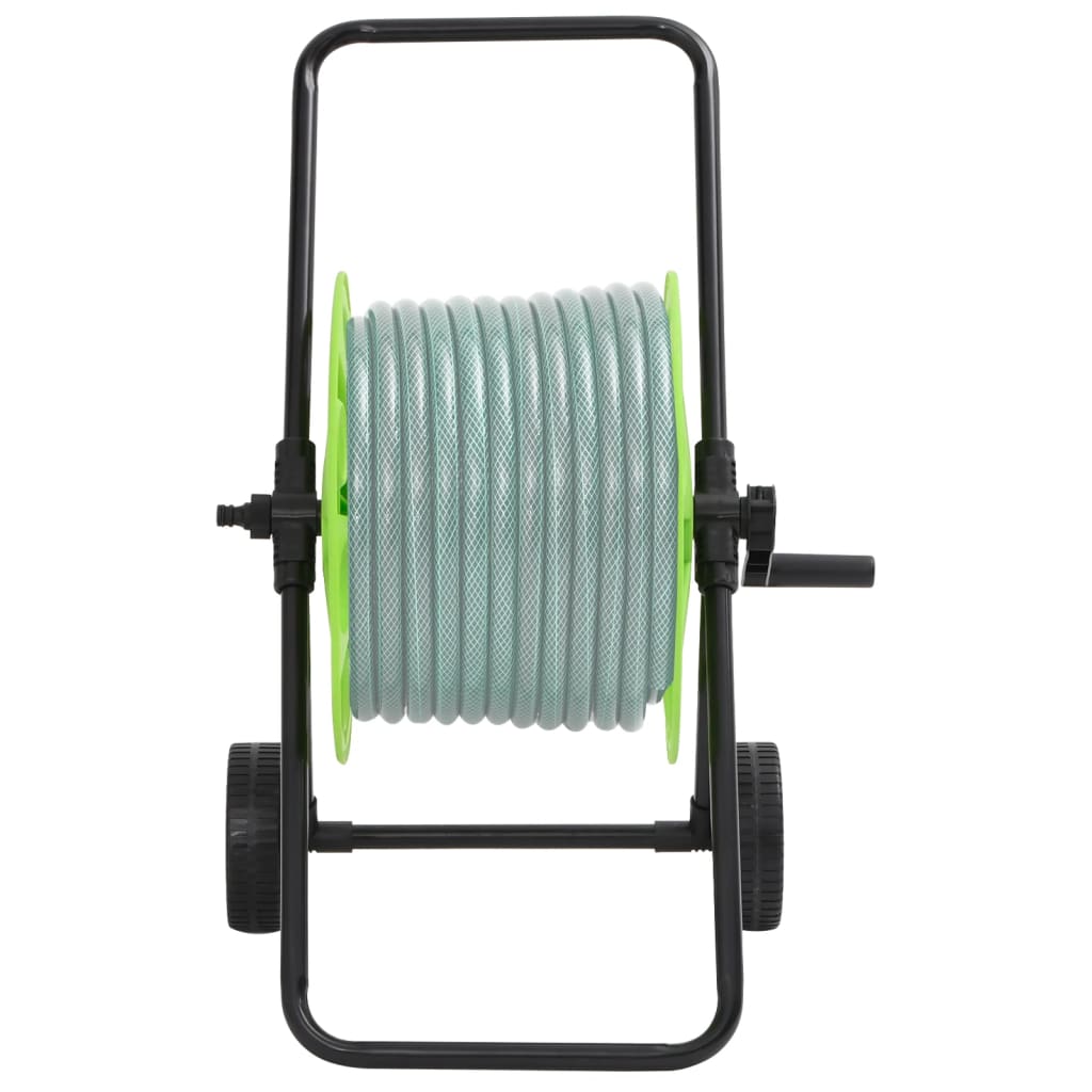 Green Hose Reel Cart for 60 m 1/2" Hose Steel