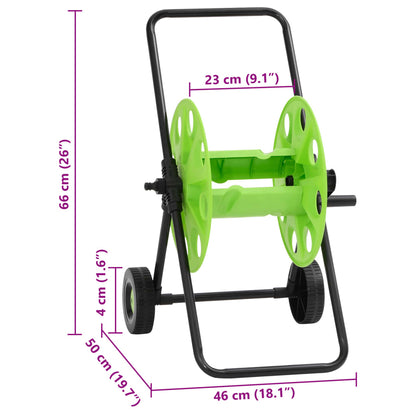 Green Hose Reel Cart for 60 m 1/2" Hose Steel