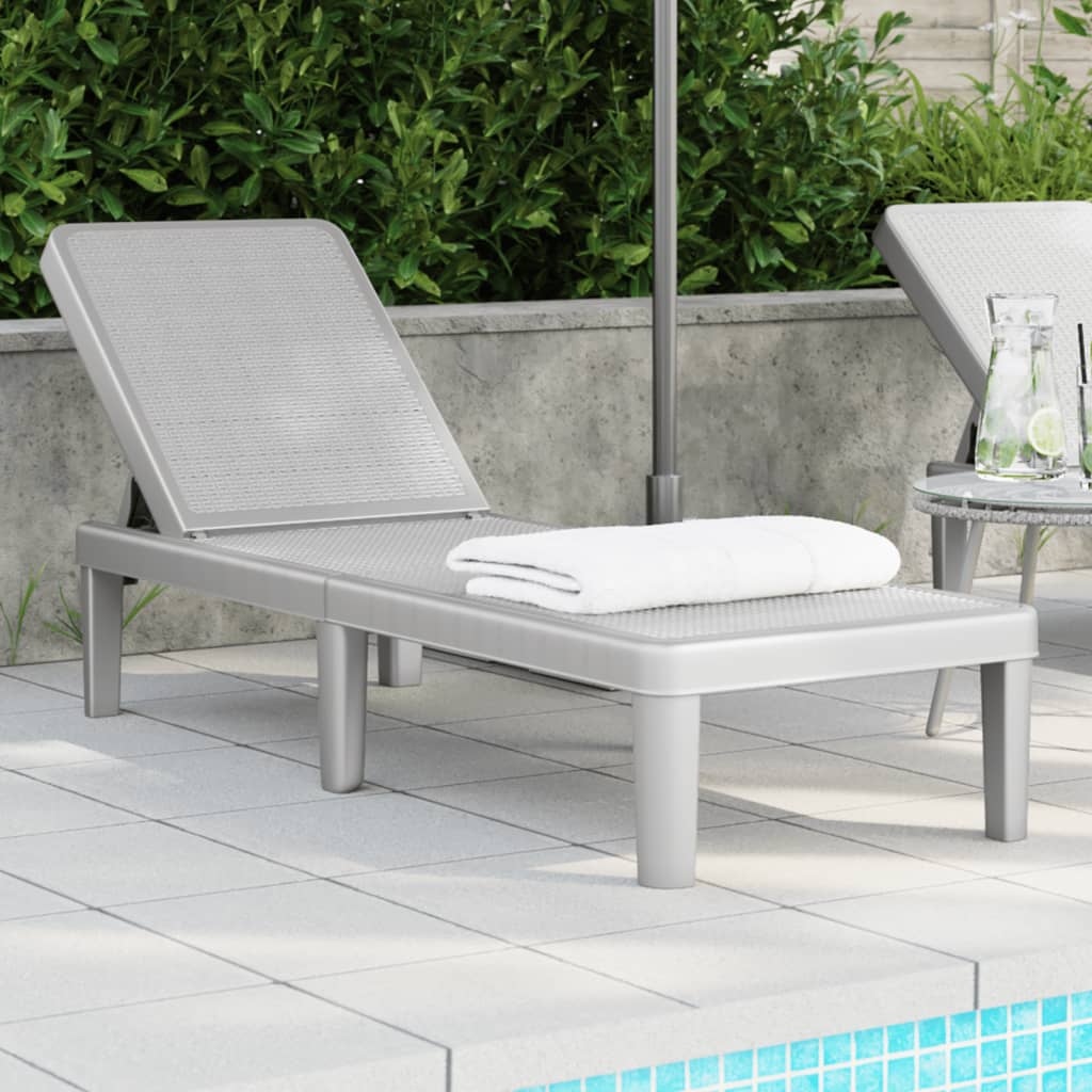 4-Way Height Adjustable Sun Lounger 155.5x57x28 cm Polypropylene