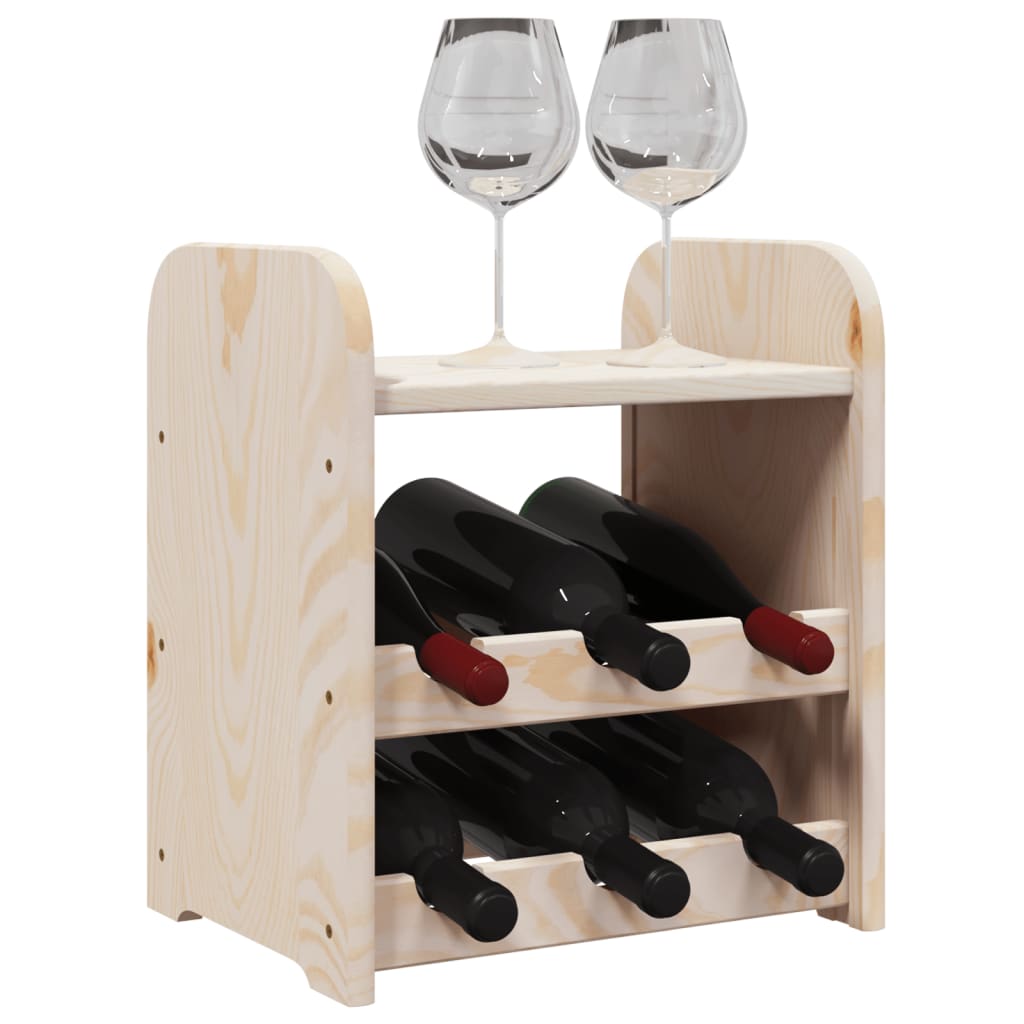 Wine Rack with Top Board 33x25x37 cm Solid Wood Pine