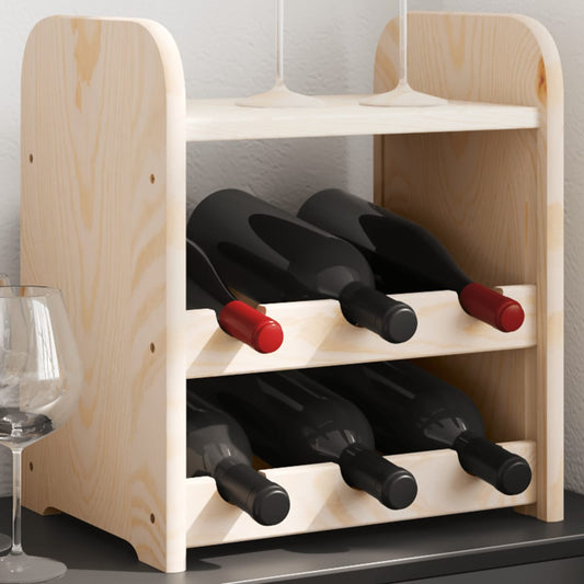 Wine Rack with Top Board 33x25x37 cm Solid Wood Pine