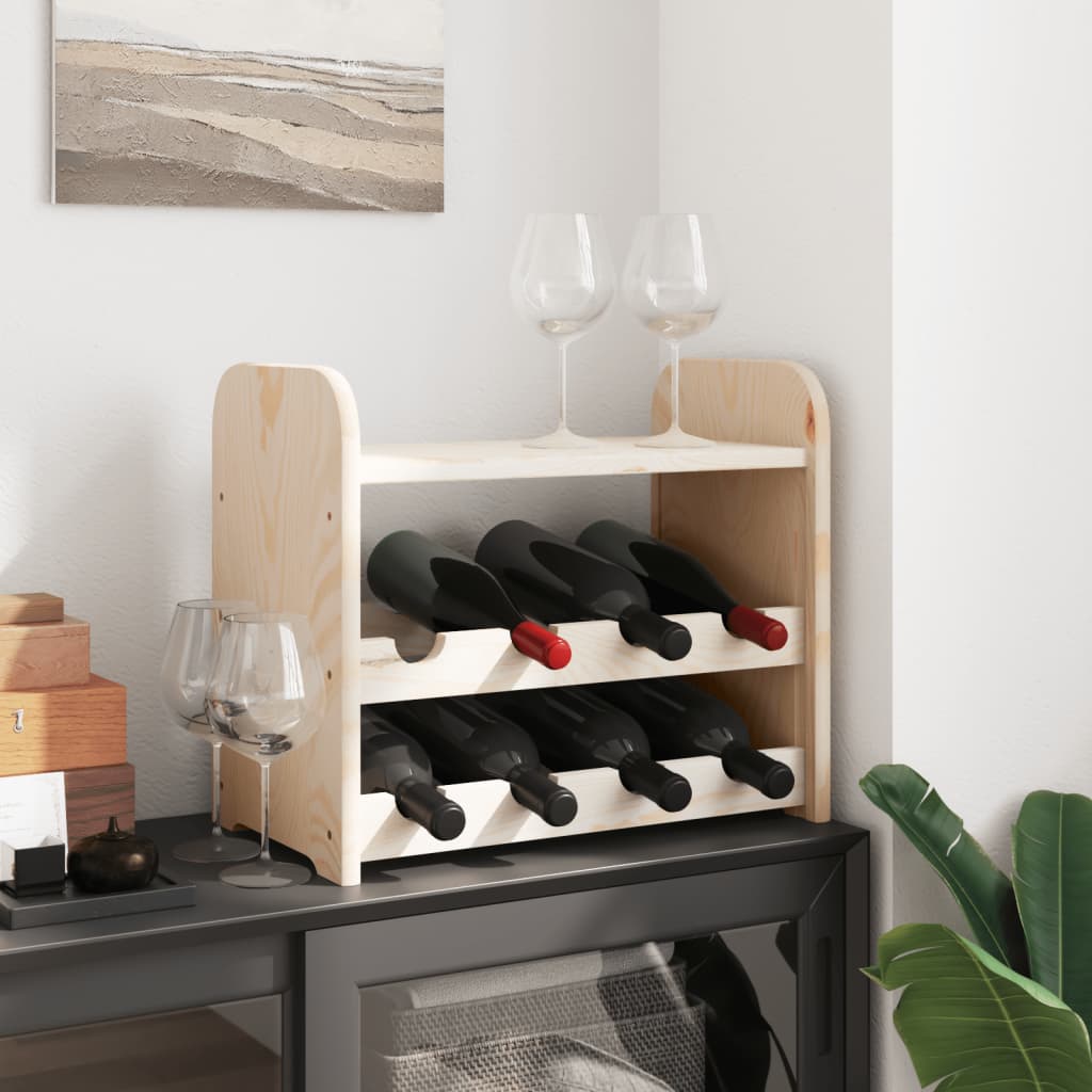 Wine Rack with Top Board 43x25x37 cm Solid Wood Pine