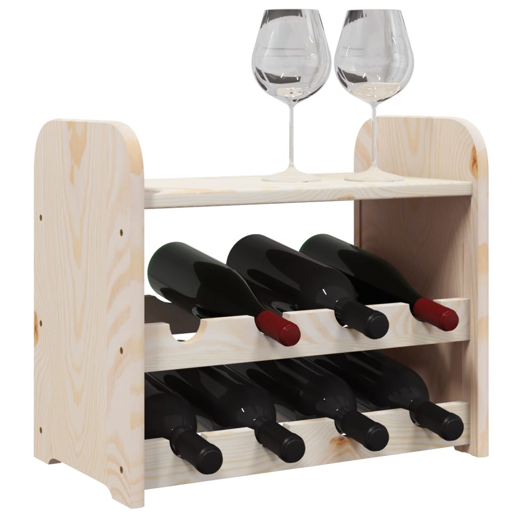 Wine Rack with Top Board 43x25x37 cm Solid Wood Pine