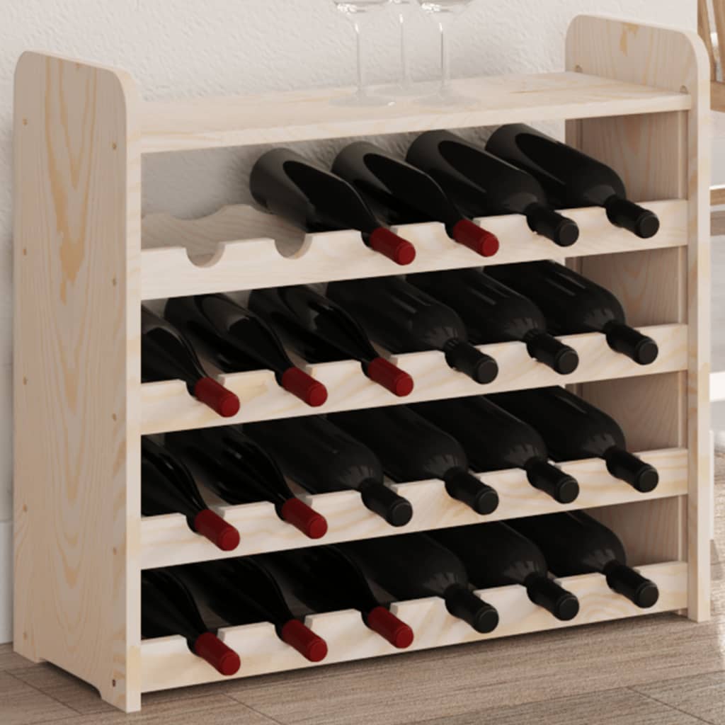 Wine Rack with Top Board 67.5x25x60 cm Solid Wood Pine