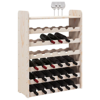 Wine Rack with Top Board 67.5x25x87 cm Solid Wood Pine