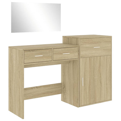 3 Piece Dressing Table Set Sonoma Oak Engineered Wood