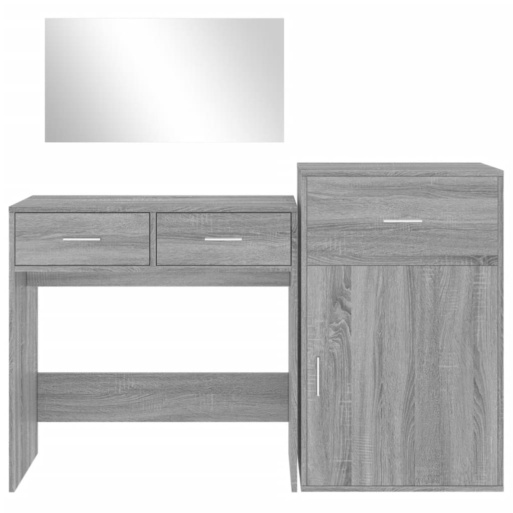 3 Piece Dressing Table Set Grey Sonoma Engineered Wood