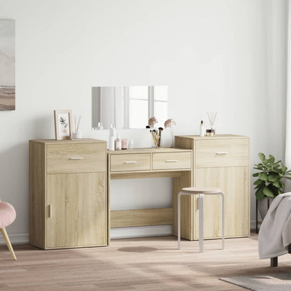 4 Piece Dressing Table Set Sonoma Oak Engineered Wood