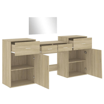 4 Piece Dressing Table Set Sonoma Oak Engineered Wood