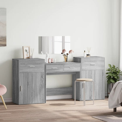 4 Piece Dressing Table Set Grey Sonoma Engineered Wood