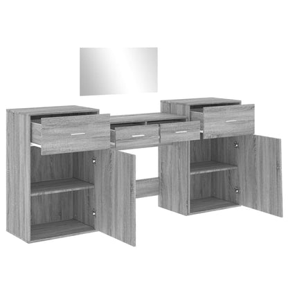 4 Piece Dressing Table Set Grey Sonoma Engineered Wood