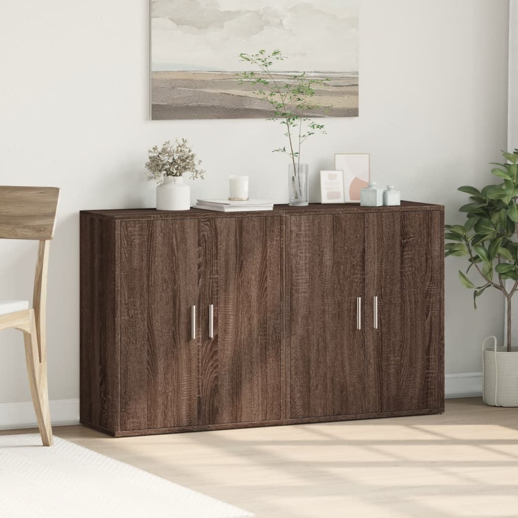 Sideboards 2 pcs Brown Oak 60x31x70 cm Engineered Wood