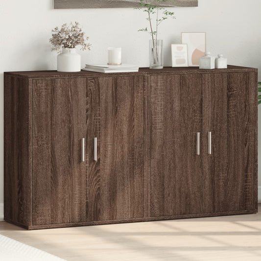 Sideboards 2 pcs Brown Oak 60x31x70 cm Engineered Wood