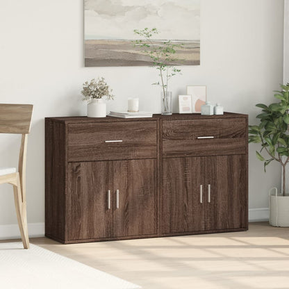 Sideboards 2 pcs Brown Oak 60x31x70 cm Engineered Wood