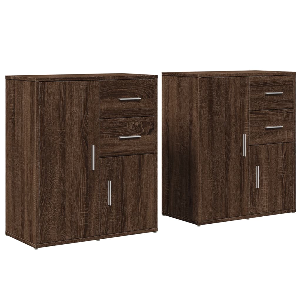 Sideboards 2 pcs Brown Oak 60x31x70 cm Engineered Wood