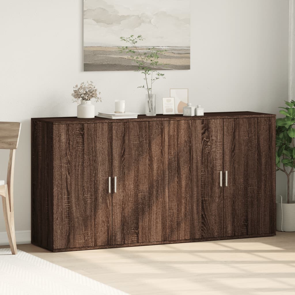 Sideboards 2 pcs Brown Oak 79x38x80 cm Engineered Wood