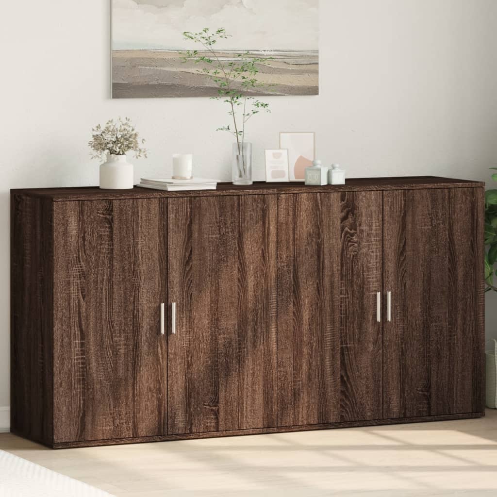 Sideboards 2 pcs Brown Oak 79x38x80 cm Engineered Wood