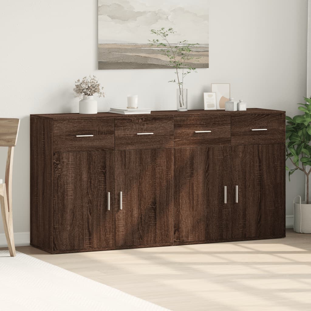 Sideboards 2 pcs Brown Oak 79x38x80 cm Engineered Wood