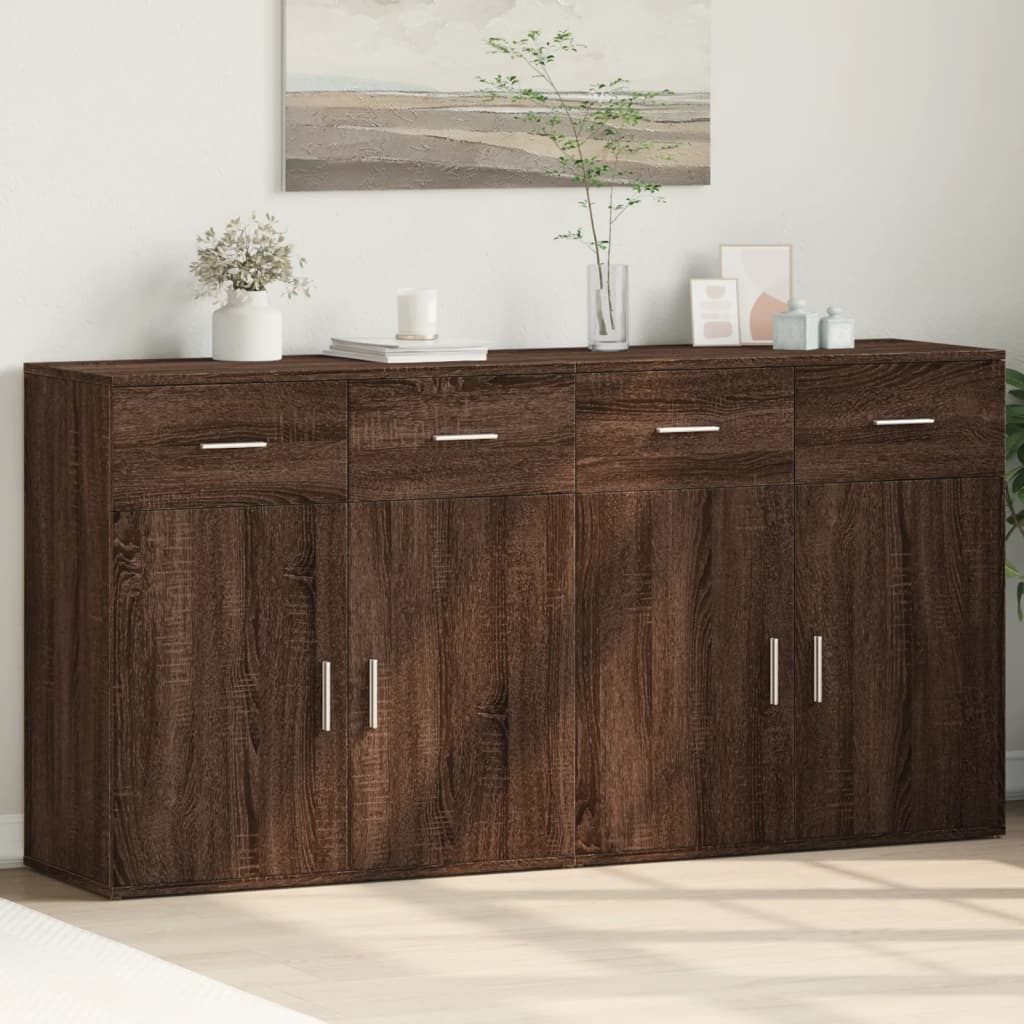 Sideboards 2 pcs Brown Oak 79x38x80 cm Engineered Wood