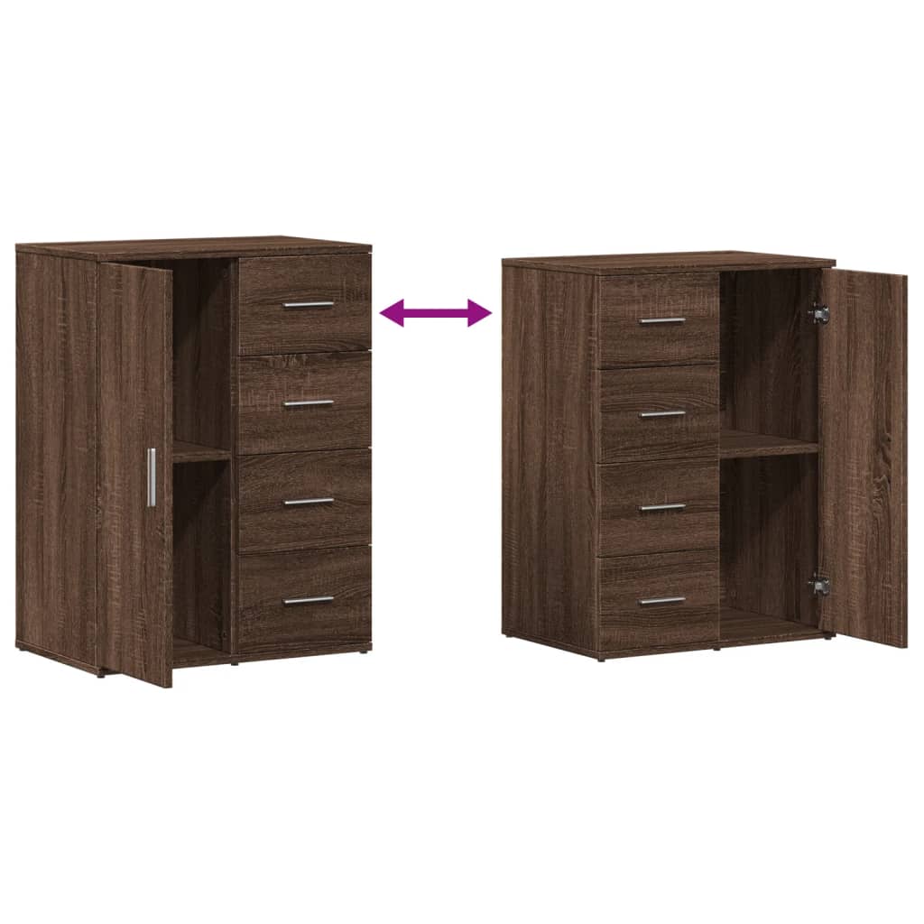 Sideboards 2 pcs Brown Oak 59x39x80 cm Engineered Wood