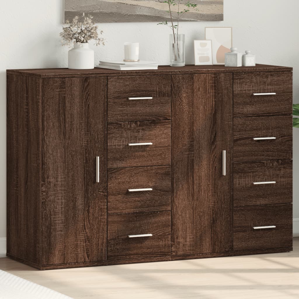 Sideboards 2 pcs Brown Oak 59x39x80 cm Engineered Wood