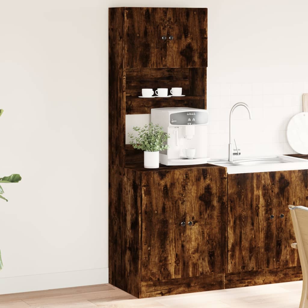 Kitchen Cabinet Smoked Oak 60x50x180 cm Engineered Wood