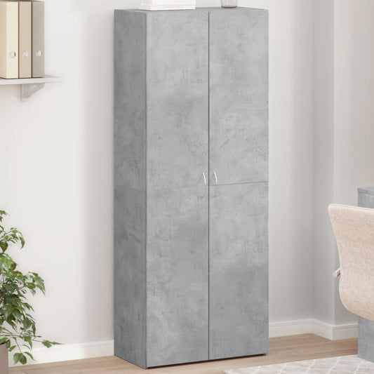 File Cabinet Concrete Grey 60x32x153 cm Engineered Wood