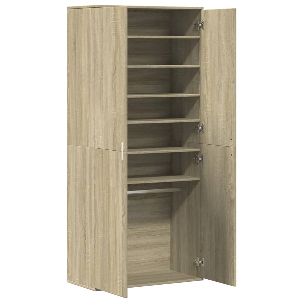 Shoe Cabinet Sonoma Oak 80x39x178 cm Engineered Wood