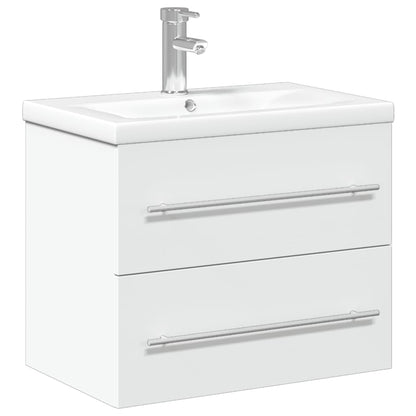 Bathroom Sink Cabinet with Built-in Basin White