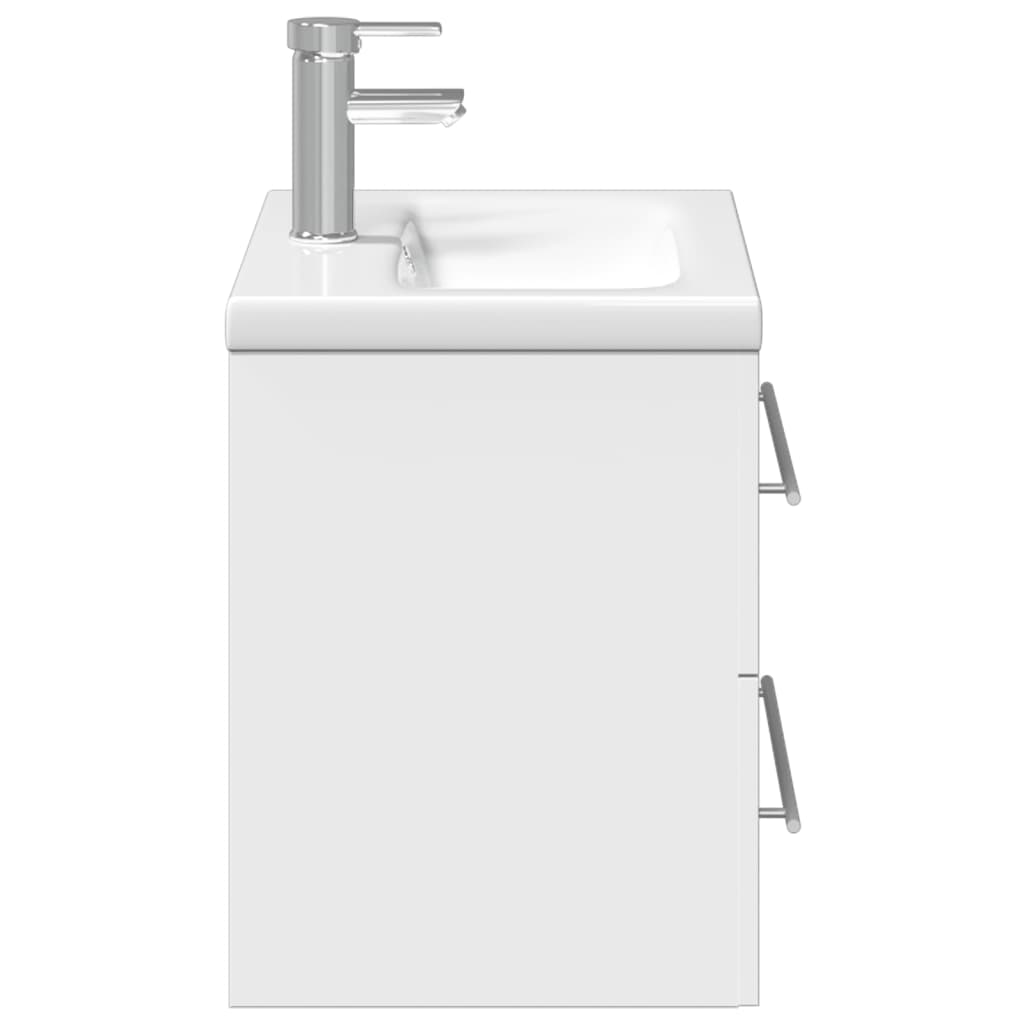 Bathroom Sink Cabinet with Built-in Basin White