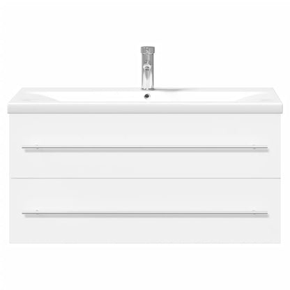 Bathroom Sink Cabinet with Built-in Basin White