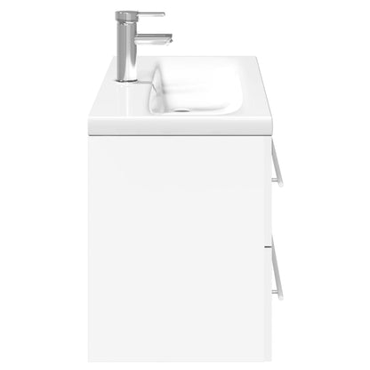 Bathroom Sink Cabinet with Built-in Basin White