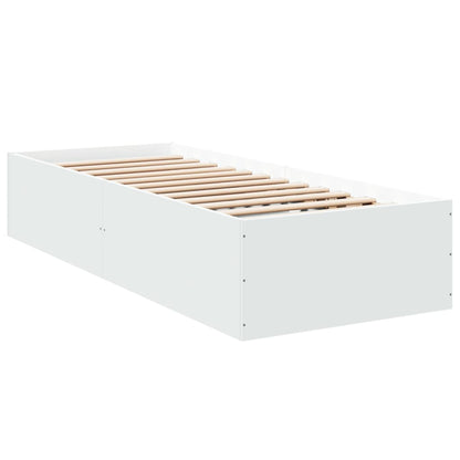 Bed Frame White 75x190 cm Small Single Engineered Wood