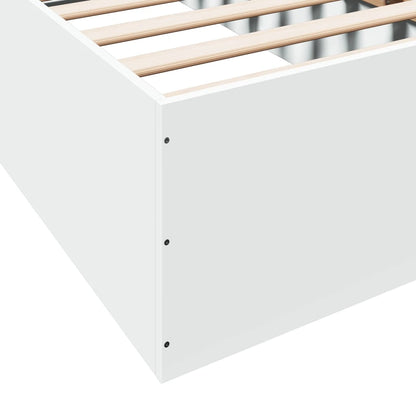 Bed Frame White 75x190 cm Small Single Engineered Wood