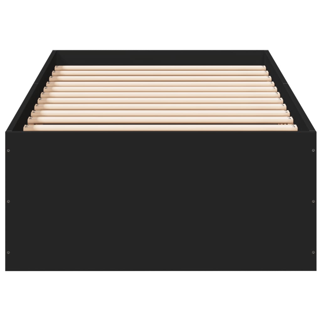 Bed Frame Black 75x190 cm Small Single Engineered Wood