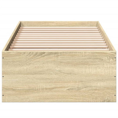 Bed Frame Sonoma Oak 75x190 cm Small Single Engineered Wood