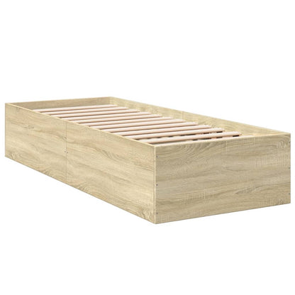 Bed Frame Sonoma Oak 75x190 cm Small Single Engineered Wood