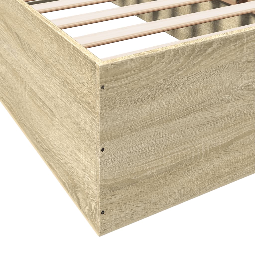 Bed Frame Sonoma Oak 75x190 cm Small Single Engineered Wood