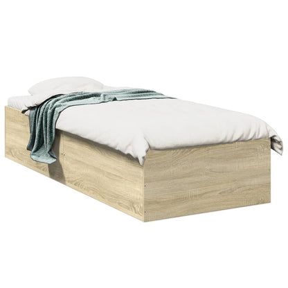 Bed Frame Sonoma Oak 75x190 cm Small Single Engineered Wood