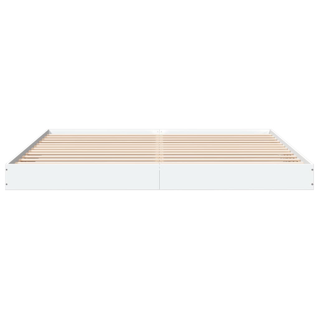 Bed Frame White 200x200 cm Engineered Wood