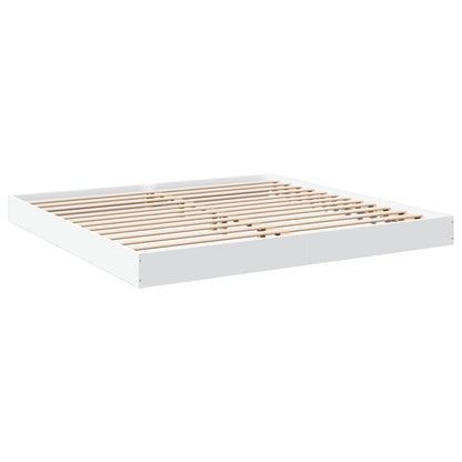 Bed Frame White 200x200 cm Engineered Wood