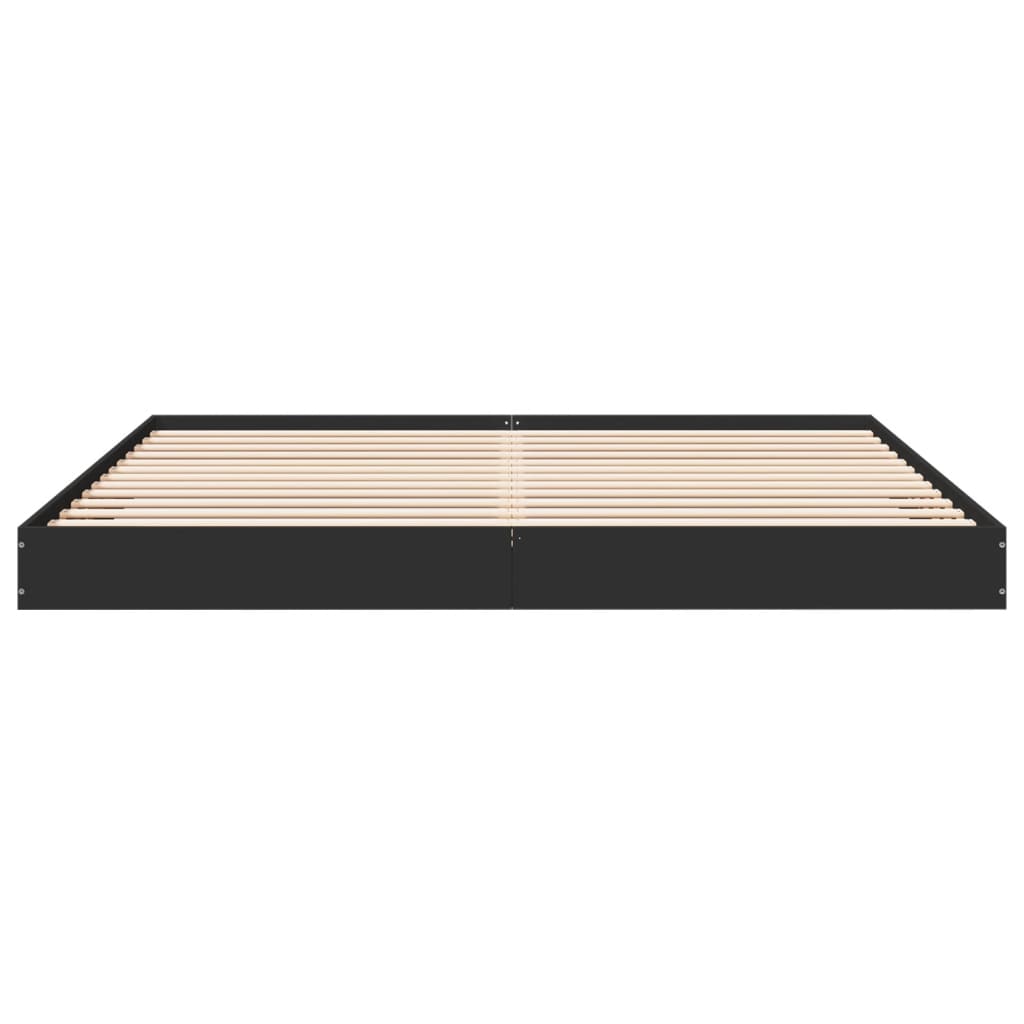 Bed Frame Black 200x200 cm Engineered Wood