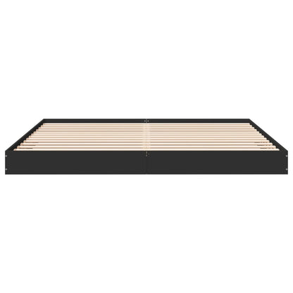 Bed Frame Black 200x200 cm Engineered Wood