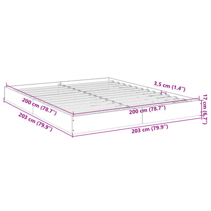 Bed Frame Black 200x200 cm Engineered Wood