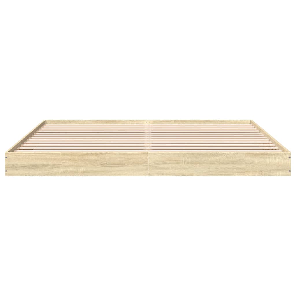 Bed Frame Sonoma Oak 200x200 cm Engineered Wood